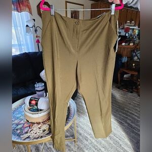 NWT - Worthington Women's Slim Ankle High Rise Pants - Olive Green - Size 16P